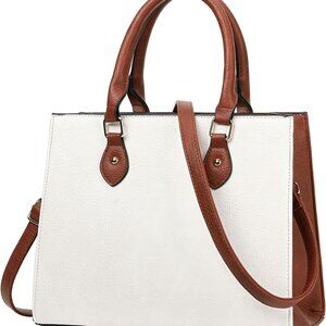 Leather Tote Bag for Women Top Handle Shoulder Purse Work Casual Elegant